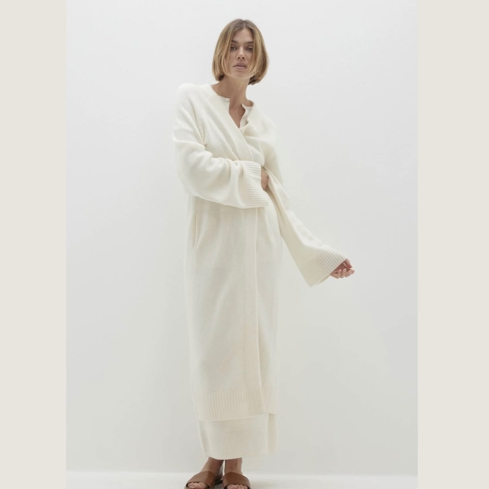 Naked Cashmere Makena Longline Ecru White Cashmere Cardigan, Size M - Picture 8 of 16